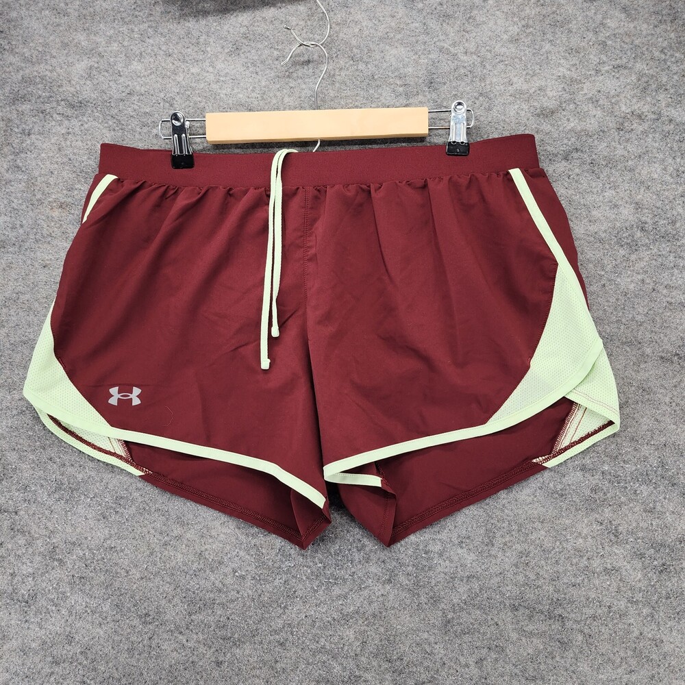 Under Armour Shorts Womens XL Loose Fit Heat Gear Lined Red